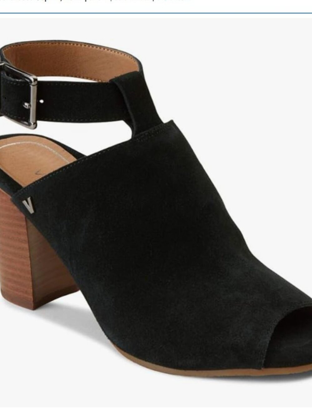 Vionic Black Suede Open-Toe Block Heel Sandals